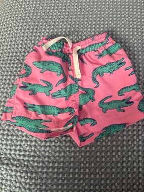 chubbies Pink Swim Shorts with Green Alligator Print